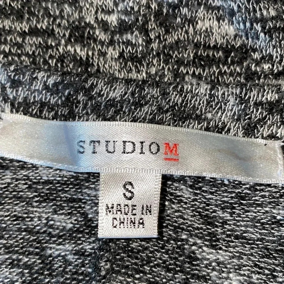 STUDIO M knit tunic sweater stretchy lightweight heather black gray size S - Picture 5 of 9